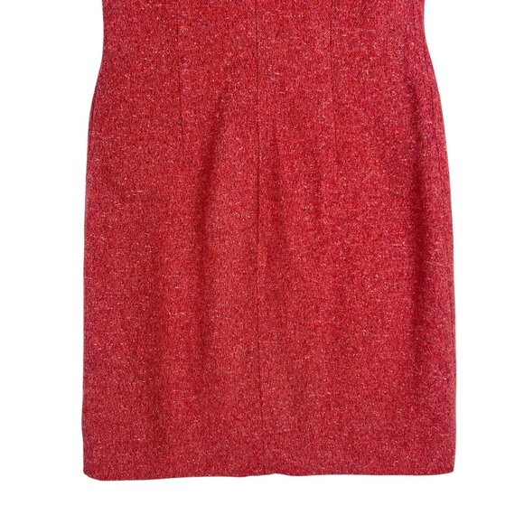 Hobbs London Sleeveless Wool Silk Blend Tweed Shift Dress in Red Size UK 8 US 4 - Picture 9 of 10